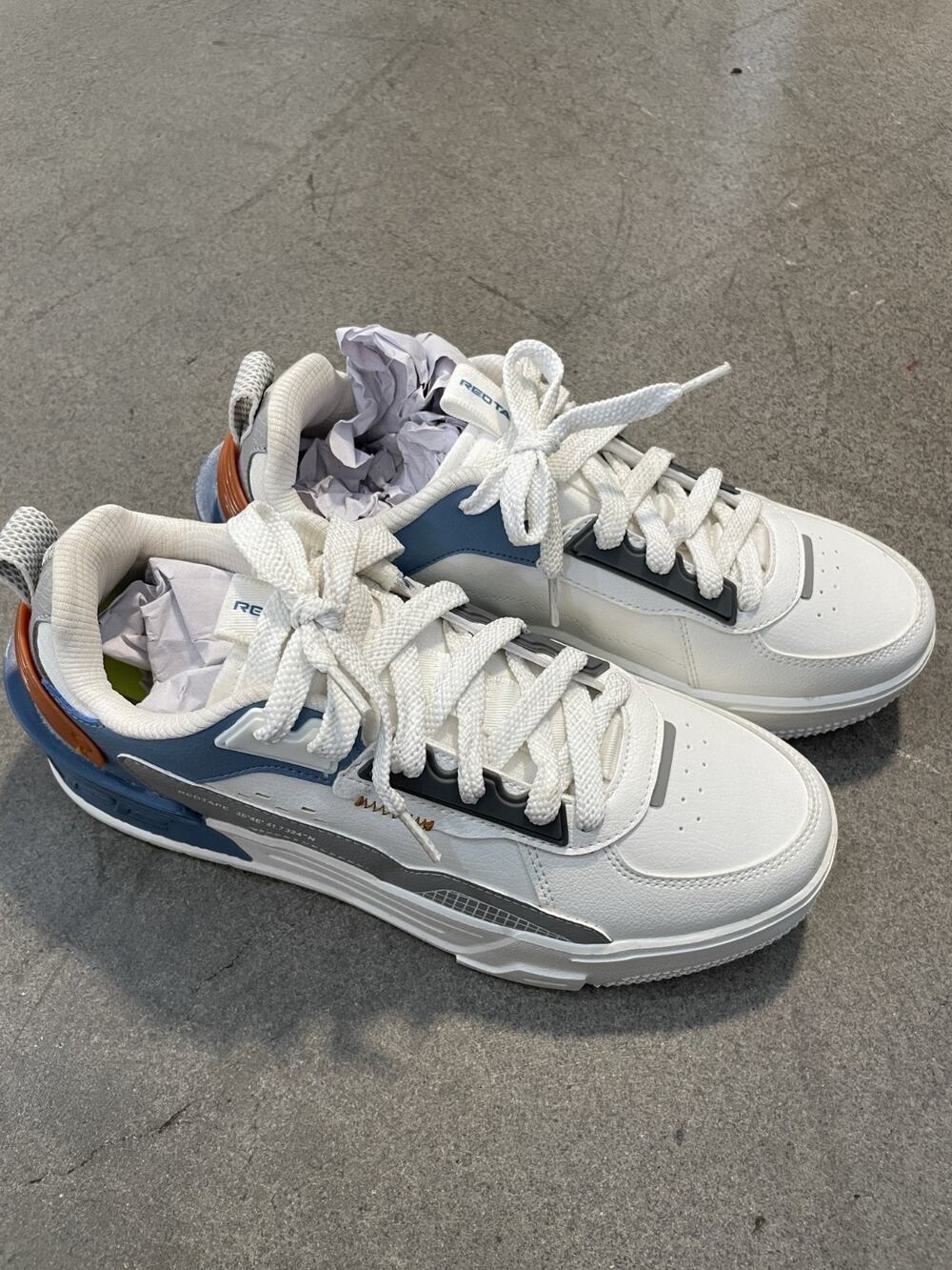 Red Tape Mens Colorblock White with orange and blue Casual shoes Size 8